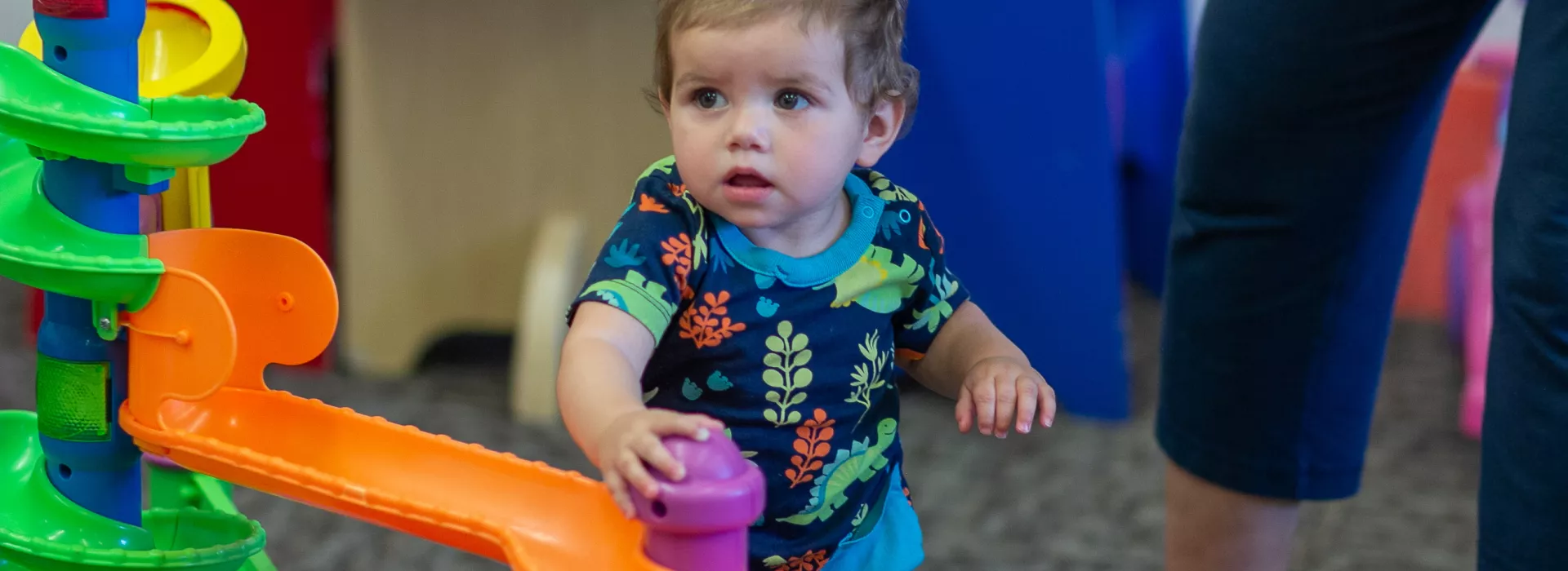 a toddler at the corning family ymca child watch
